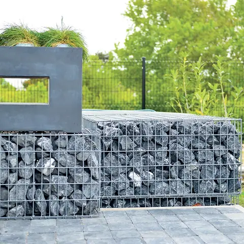 Gabions décoratifs — réalisation Clôtures Caudevel
